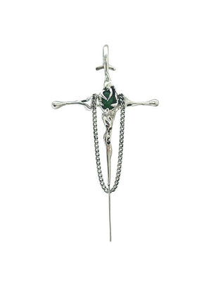 GOTHICA CROSS EARCUFF ARGENT 925